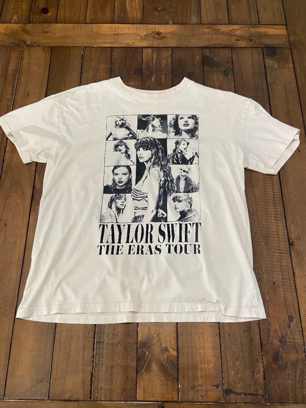 Official Taylor Swift The Eras Tour Beige‎ Cream T-Shirt Size L